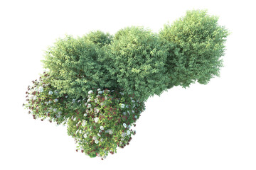 Obraz premium Green landscape isolated on transparent background. 3d rendering - illustration