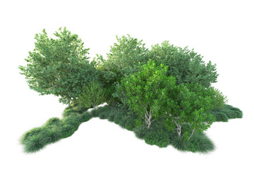 Obraz premium Green landscape isolated on transparent background. 3d rendering - illustration