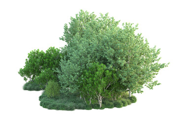 Obraz premium Green landscape isolated on transparent background. 3d rendering - illustration
