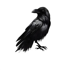 Fototapeta premium Raven illustration art transparent background generative AI.