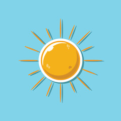 Vector illustration of cute cartoon sun