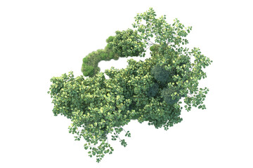 Obraz premium Green landscape isolated on transparent background. 3d rendering - illustration