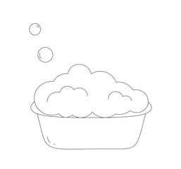 Basin with foam in doodle style. Vector. isolated object.