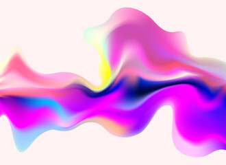 Wavy holographic gradient shape. Abstract iridescence background
