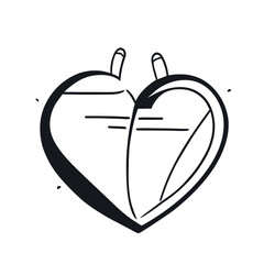 2 Hearts vector illustration doodle line art