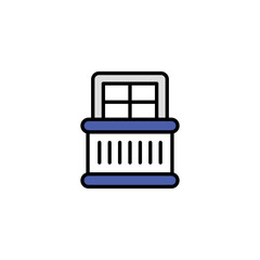 Balcony icon design with white background stock illustration