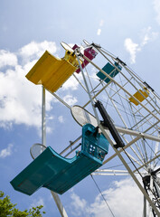 Vintage and historic amusement park Ferris wheel ride