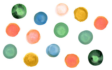 Colorful circle background, Watercolor abstract background. Hand drawing. Watercolor bubble.
Watercolor circles.