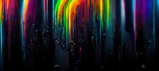 Abstract rainbow dark wallpaper. AI