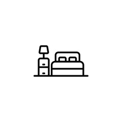 Bedroom icon design with white background stock illustration