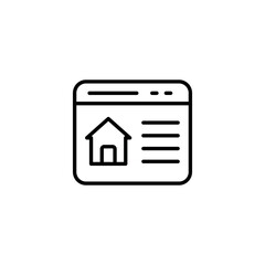 Home Website icon design with white background stock illustration