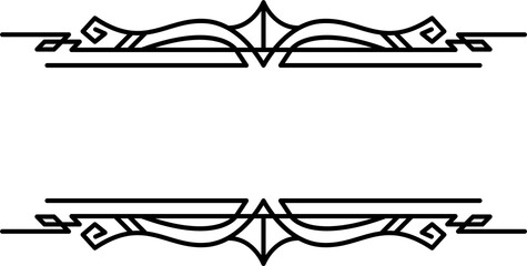 Abstract text frames with black thin line. PNG with transparent background.