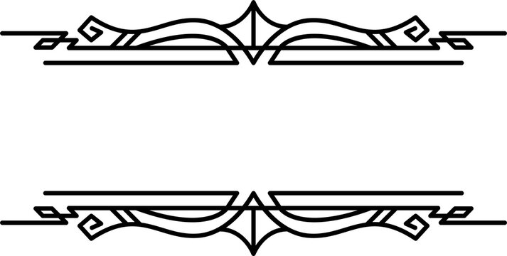 Abstract text frames with black thin line. PNG with transparent background.