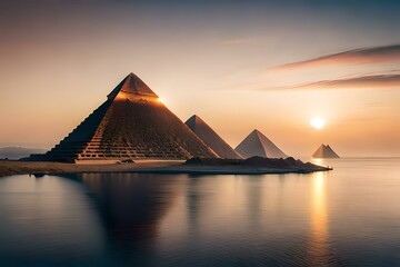 pyramids at night