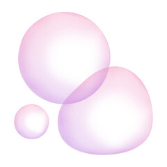 Bubbles illustration, graphic pink color abstract soap bubble clipart. Trendy graphics
