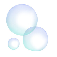 Bubbles illustration, graphic blue color abstract soap bubble clipart. Trendy graphics