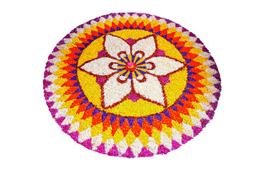 Onam pookalam or floral design