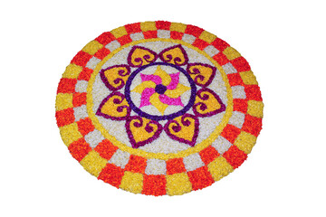 Onam pookalam or floral design