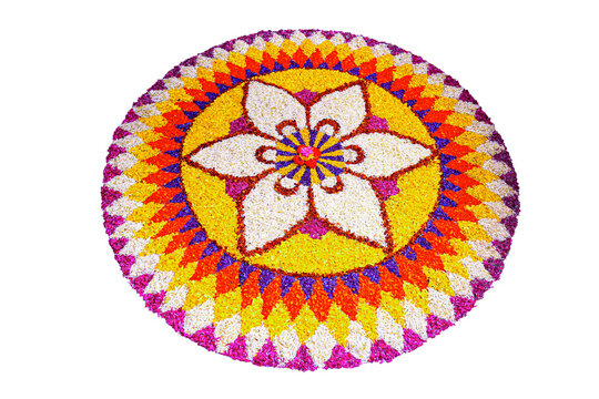 Onam pookalam or floral design