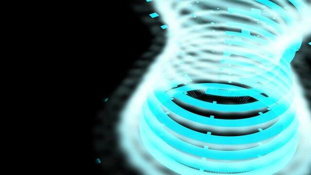  multiple glowing holographic video efect multiple circles. Hud user interface animation with radial effect digital futuristic background. Data analysing quantum