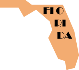 outline drawing of florida state map.