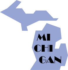 outline drawing of michigan state map.