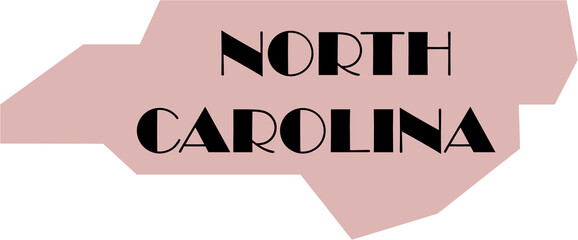 outline drawing of north carolina state map.
