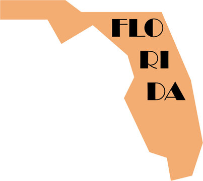 outline drawing of florida state map.