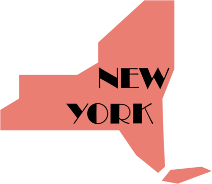 outline drawing of new york state map.