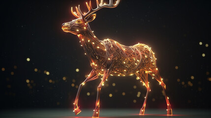 Obraz na płótnie Canvas christmas deer on the night created with generative ai
