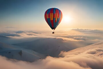 hot air balloon in the sunset AI Generated 