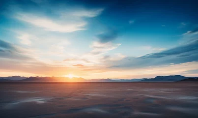 Foto auf Leinwand Sunset over the desert landscape background. High quality photo © oksa_studio