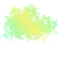 Fototapeta na wymiar Green & Yellow Splash Brush Effect Transparent Background