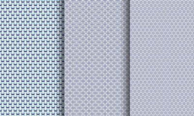 Collection of art deco seamless geometric ornamental vector abstract circle patterns. 