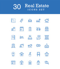 Real estate icons set design with white background stock illustration