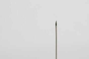 Medical syringe with a needle filled with medicine