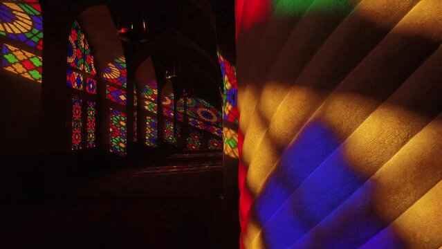 Prayer Hall Of Nasir Ol Molk Pink Mosque Shiraz Iran