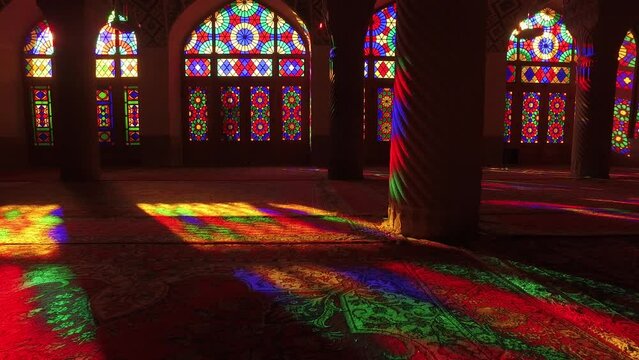Prayer Hall Of Nasir Ol Molk Pink Mosque Shiraz Iran