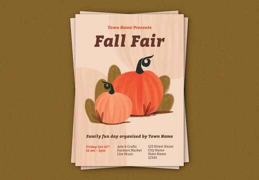 Flyer Layout for a Fall Event with Pumpkin Elements