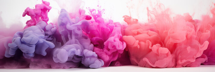 Banner. Abstract background, splashes of powder paint on a white background. Background for the site. AI generative.