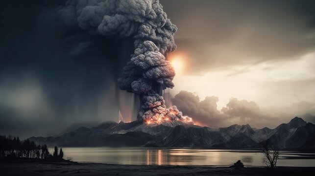 Natural disaster. Eruption.
