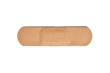 Top view of plaster band aid isolated on white background