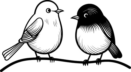 Birds Line Art
