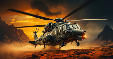 Desert Defense: Army Helicopter Landing