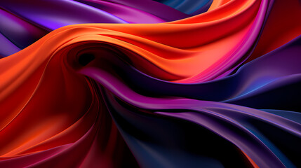 Obraz premium Abstract 3d colorful background with waves. Generative AI