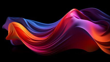 Abstract 3d colorful background with waves. Generative AI