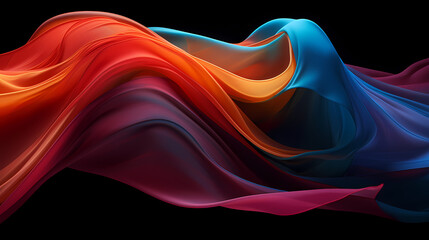 Abstract 3d colorful background with waves. Generative AI