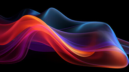 Abstract 3d colorful background with waves. Generative AI