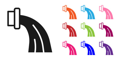 Black Aquarius zodiac sign icon isolated on white background. Astrological horoscope collection. Set icons colorful. Vector