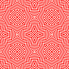 Optical ornament. Seamless pattern. Geometrical backdrop. Op art background. Geometric wallpaper. Modern motif. Digital paper. Linear textile print. Web design. Abstract image. Vector work.